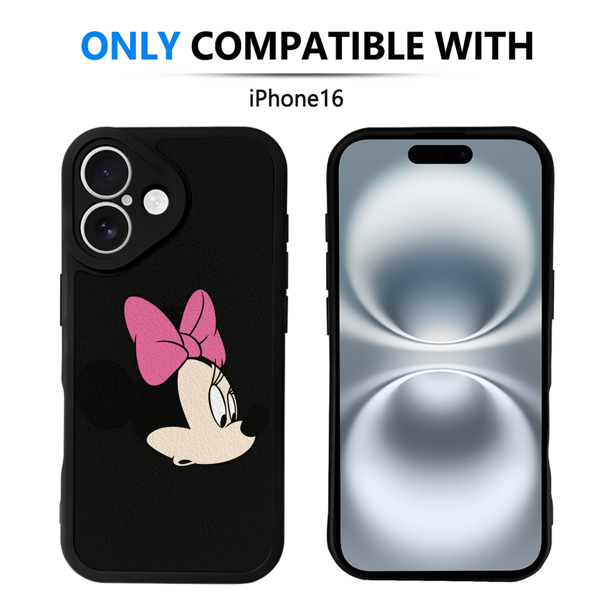 （画像用） ミッキーマウス Mickey Mouse 【iPhone 16シリーズ対応】シリコンスマホケース（レザー調） 材質：シリコン
